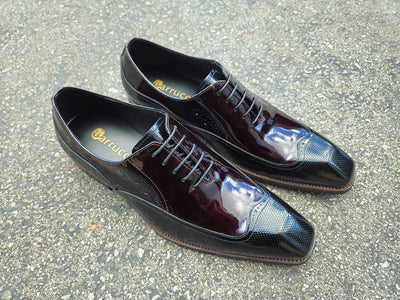 Modern Patent Leather Oxford 1 KS507-01PBKBU75  - from alligatorwarehouse.com