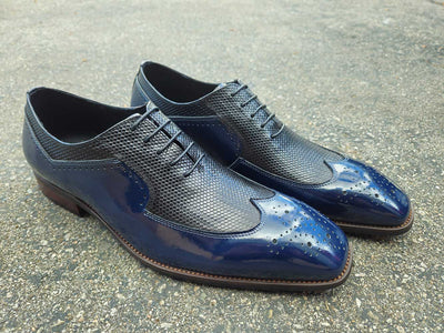 Modern Patent Leather Oxford 4 KS507-01PBKBU75  - from alligatorwarehouse.com