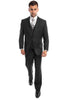 Men's Vested Two Button Solid Color Wedding & Business Suit In Black 2 A9-5835  - from alligatorwarehouse.com