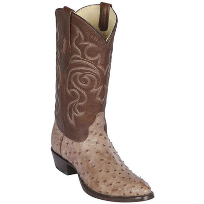 Los Altos Boots - Mens Dress Cowboy Boot - Low Priced Moka Ostrich Boots R-Toe-  in Moka 1   - from alligatorwarehouse.com