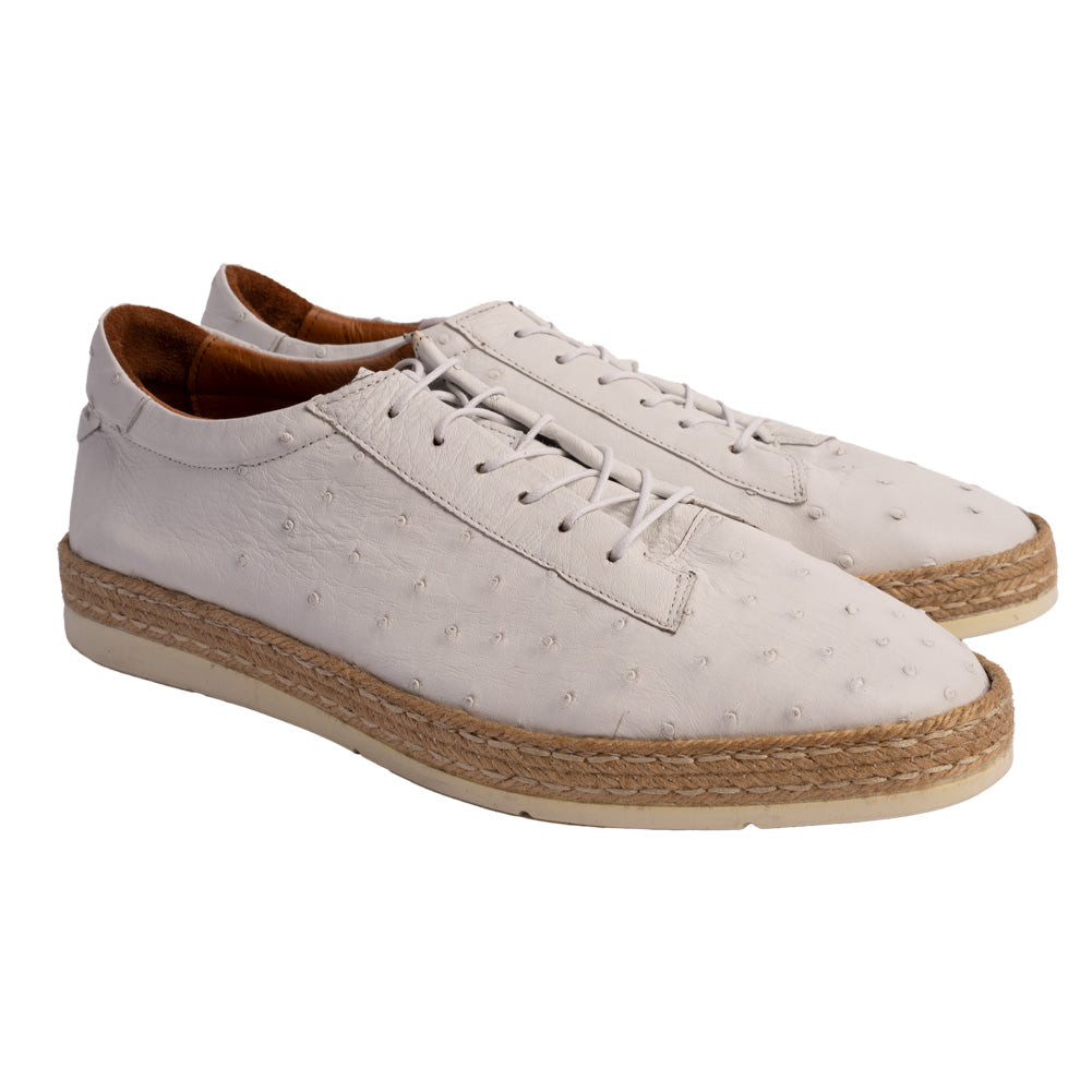 P0104 Monaco Genuine Ostrich Sport- White
