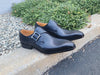 Monk Strap Buckle Leather Shoes 6 KS503-39BLACK75  - from alligatorwarehouse.com
