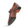 Mezlan Forest Cognac Calfskin Leather Men’s Modern Wing Tip Monk Strap 3   - from alligatorwarehouse.com
