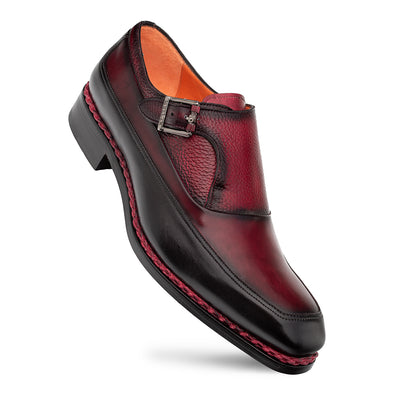 Artesano Two-toned Monk Strap Black/Burgundy By Mezlan Made In Spain Brand 1   - from alligatorwarehouse.com