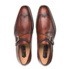 Mezlan Forest Cognac Calfskin Leather Men’s Modern Wing Tip Monk Strap 4   - from alligatorwarehouse.com
