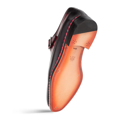 Artesano Two-toned Monk Strap Black/Burgundy By Mezlan Made In Spain Brand 3   - from alligatorwarehouse.com