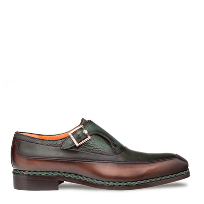 Artesano Two-toned Monk Strap Chocolate/Forest By Mezlan Made In Spain Brand 1   - from alligatorwarehouse.com