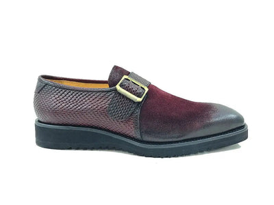 Multi Media Buckle Monkstrap Slip-on 3 KS518-02SCBURGUNDY8  - from alligatorwarehouse.com
