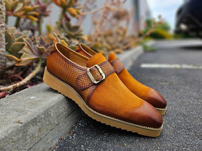 Multi Media Buckle Monkstrap Slip-on 5 KS518-02SCBURGUNDY8  - from alligatorwarehouse.com
