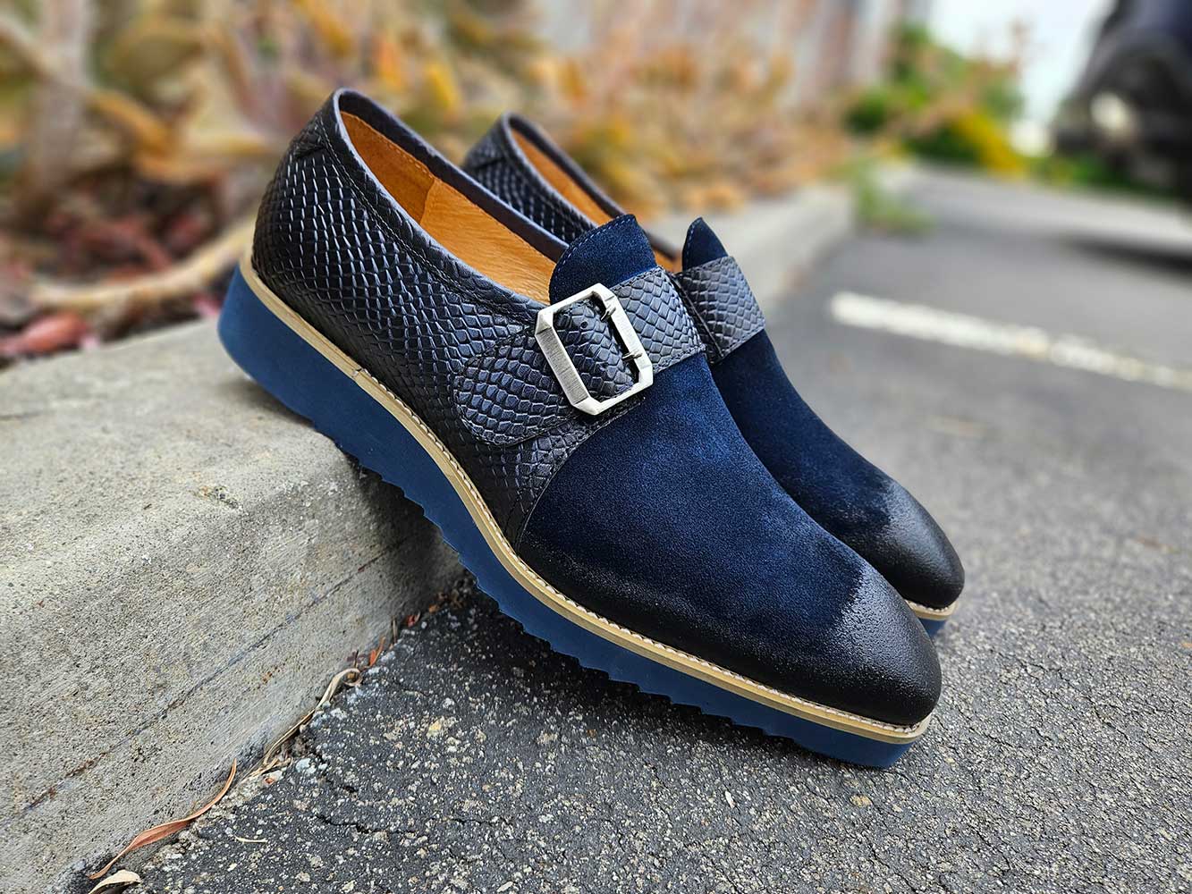 Carrucci Multi Media Buckle Monkstrap Slip-on