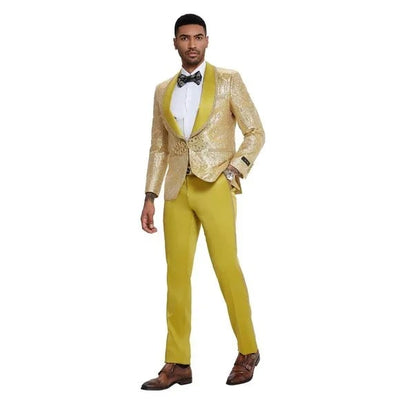 2024 Prom Special Mustard Paisley 2pc Mens Suit by Tazzio 4   - from alligatorwarehouse.com