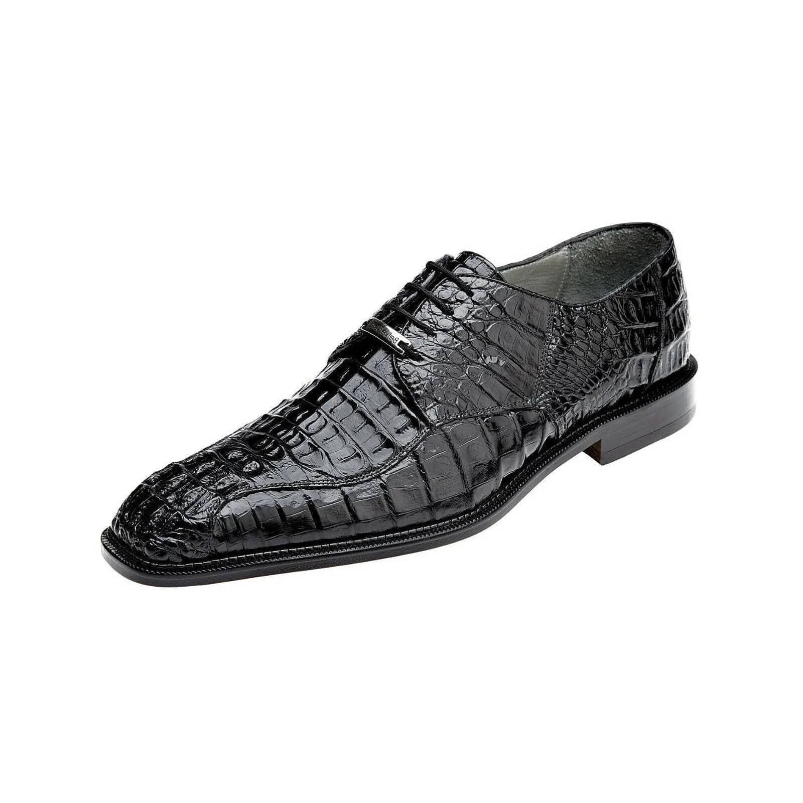 Belvedere Chapo  Men's Designer Shoes Exotic Crocodile Hornback Oxfords