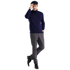 MENS NAVY PULLOVER TURTLENECK SWEATER