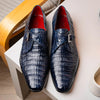 Marco Di Milano Rovigo Men's Shoes Navy Exotic Crocodile Skin Single Monk-strap Loafers 12 ROVIGO_CAIMAN FUSCUS_NAVY_6  - from alligatorwarehouse.com