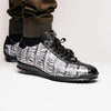 Marco Di Milano Saulo Men's Shoes Black & Newspaper Exotic Ostich / Alligator Casual Sneakers 5 SAULO_ALLIGATOR-OSTRICH_NEWSPAPER_8  - from alligatorwarehouse.com