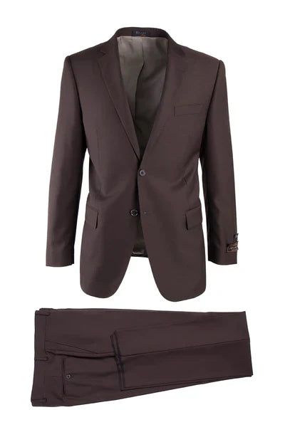 Novello Brown, Modern Fit, Pure Wool Suit by Tiglio Luxe TIG1003 1   - from alligatorwarehouse.com