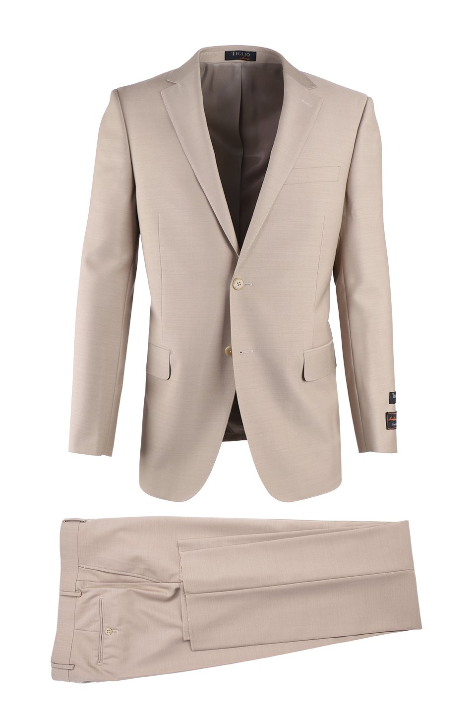 Novello Tan, Modern Fit, Pure Wool Suit by Tiglio Luxe 1 TIG1004  - from alligatorwarehouse.com