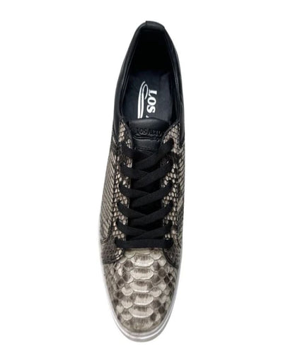 Los Altos Natural Python Low Top Sneakers 3   - from alligatorwarehouse.com