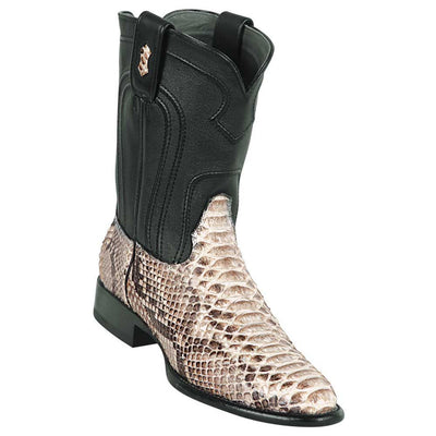 Los Altos Men's Original Python Natural Roper Toe Boots 1   - from alligatorwarehouse.com