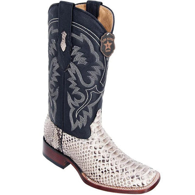 Los Altos Boots - Mens Dress Cowboy Boot - Low Priced Natural Python Square Toe Boots- in Natural 1   - from alligatorwarehouse.com