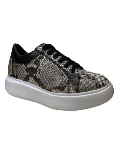 Los Altos Natural Python Low Top Sneakers 1   - from alligatorwarehouse.com