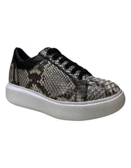 Los Altos Natural Python Low Top Sneakers