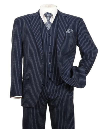 1920s Mens Suit - 1920s Mens Outfit - 1920s  costume  Bold Pinstripe  Navy 1 OP-9594  - from alligatorwarehouse.com