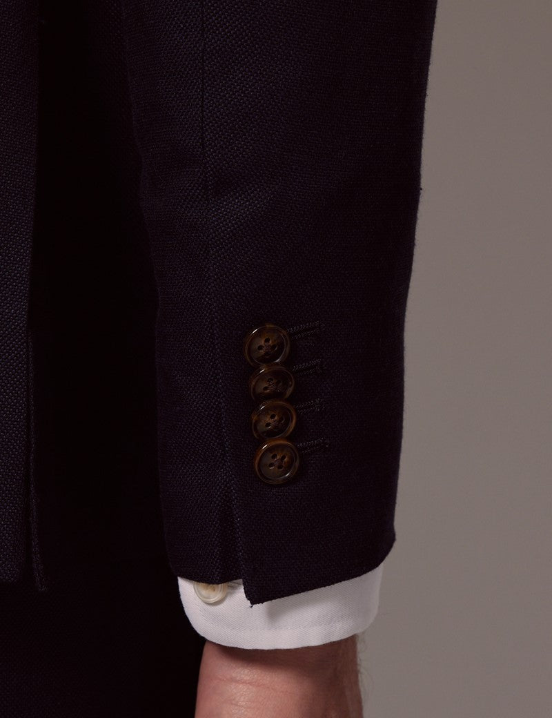 Mens Linen Suit For Beach Wedding - Summer  Slim Suit in Navy