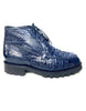 Los Altos Navy Hornback All-Over Crocodile Lace Up Ankle Boots 2   - from alligatorwarehouse.com