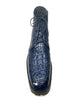 Los Altos Navy Hornback All-Over Crocodile Lace Up Ankle Boots 4   - from alligatorwarehouse.com