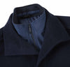 Navy Slim Fit Wool Blend Short Coat with Detachable Full Zipper 3   - from alligatorwarehouse.com