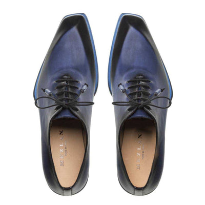 Navy Asymmetric Plain Toe Oxford By Mezlan Made In Spain Brand 3   - from alligatorwarehouse.com