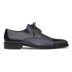 Mezlan Soka Navy Blue Deerskin & Calf Lace-Up