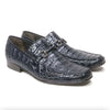 Los Altos All-Over Navy Blue Crocodile Belly Loafers 2   - from alligatorwarehouse.com