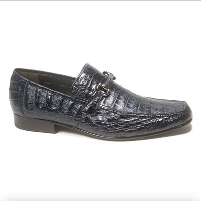Los Altos All-Over Navy Blue Crocodile Belly Loafers 4   - from alligatorwarehouse.com