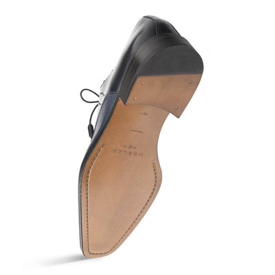 Mezlan Soka Navy Blue Deerskin & Calf Lace-Up 4   - from alligatorwarehouse.com