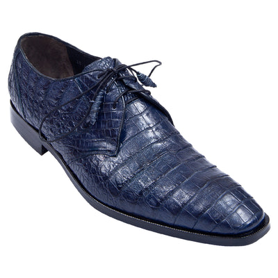 Los Altos Men's Navy Blue Genuine Caiman Crocodile Belly Oxford Shoes 5   - from alligatorwarehouse.com