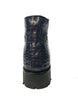 Los Altos Navy Blue All-Over Crocodile Lace Up Ankle Boots 7   - from alligatorwarehouse.com