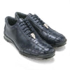 Los Altos Navy Blue Ostrich Patch Work Men's Casual Sneaker 4   - from alligatorwarehouse.com