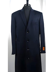 4 Button Wool Blend Navy Blue Bravo Top Overcoat