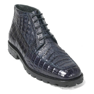 Navy Genuine Caiman Crocodile Belly Ankle Los Altos Boot 4   - from alligatorwarehouse.com
