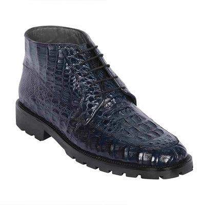 Los Altos Navy Caiman Hornback Square Toe Boots 1   - from alligatorwarehouse.com