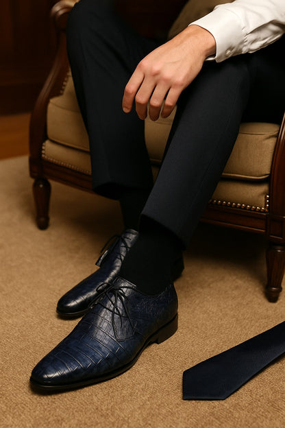 Marco Di Milano Lacio Navy Caiman Crocodile Derby