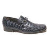 Los Altos Slip-On Navy Genuine Caiman Crocodile Belly Loafers 2   - from alligatorwarehouse.com
