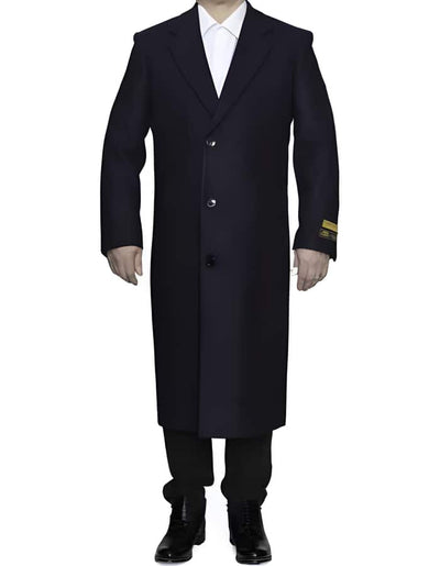 Navy Blue 3 Button Full Length Ankle length Wool Dress Top Coat/Overcoat 3   - from alligatorwarehouse.com