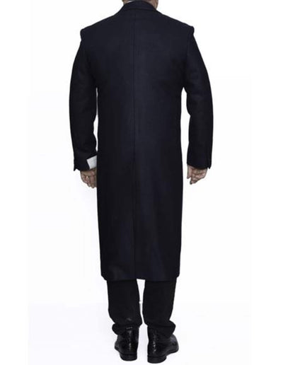 Navy Blue 3 Button Full Length Ankle length Wool Dress Top Coat/Overcoat 2   - from alligatorwarehouse.com