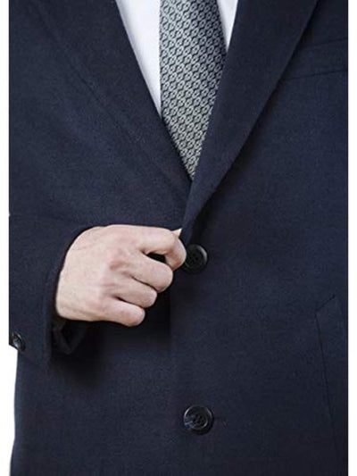 Modern Fit men's Polyester ~ Viscose ~ Spandex Navy Long men's Dress Topcoat - Winter coat 2   - from alligatorwarehouse.com