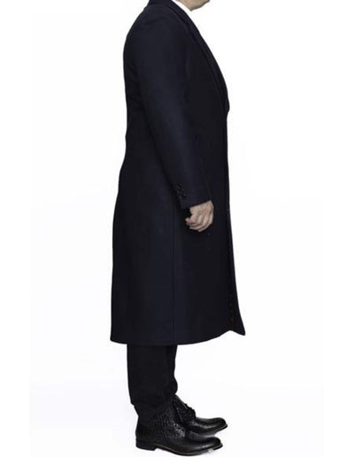 Navy Blue 3 Button Full Length Ankle length Wool Dress Top Coat/Overcoat 1   - from alligatorwarehouse.com