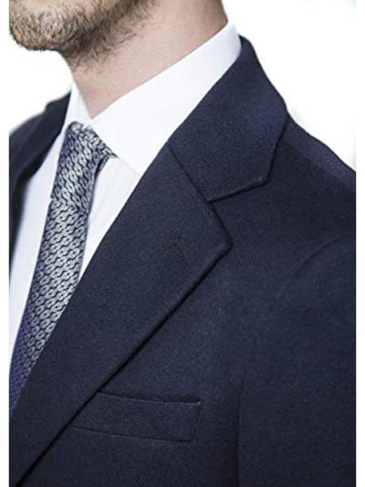 Modern Fit men's Polyester ~ Viscose ~ Spandex Navy Long men's Dress Topcoat - Winter coat 3   - from alligatorwarehouse.com