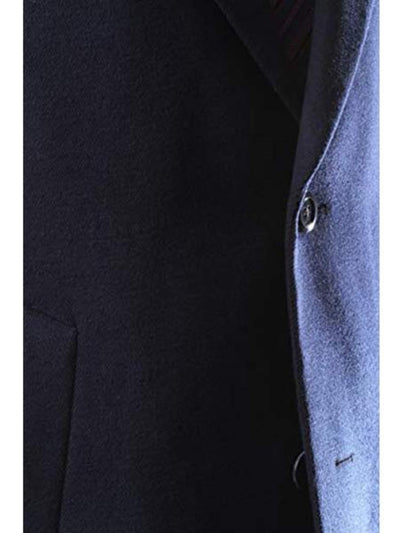 Men's Caravelli Two Button 3/4 Length Navy Long men's Car Coat Dress Topcoat - Winter coat 3   - from alligatorwarehouse.com